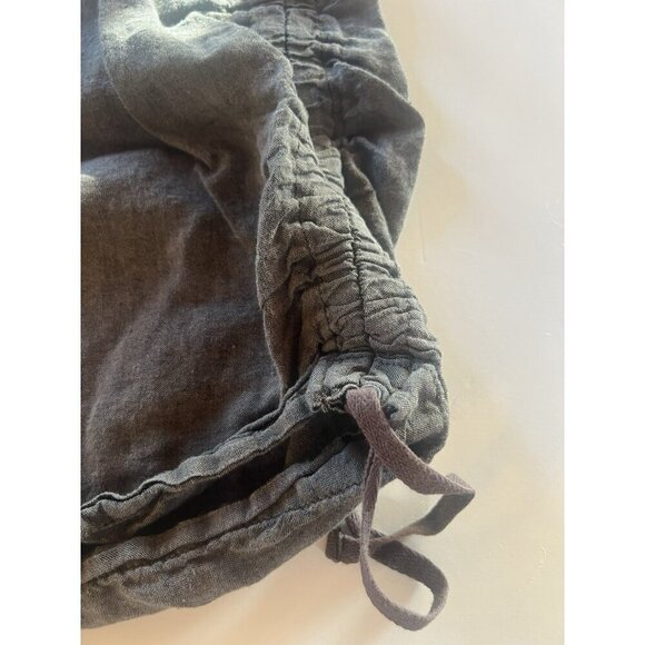 Toad & Co brown linen ruched sides pull-on mini skirt L outdoor festival light - Picture 4 of 9